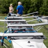 Rowing boat with people in background